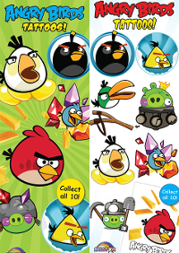 Angry Birds Tattoos + Free Display Card - 300 ct - 50p Vend 